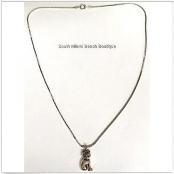 Silver Kitten Cat Lady Charm Pendant Necklace 18" Rescue Gift - Picture 4 of 8